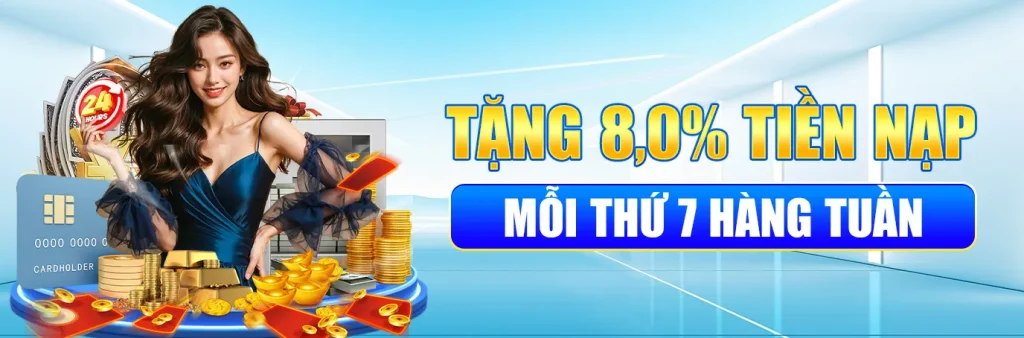 tặng 8% tiền nạp